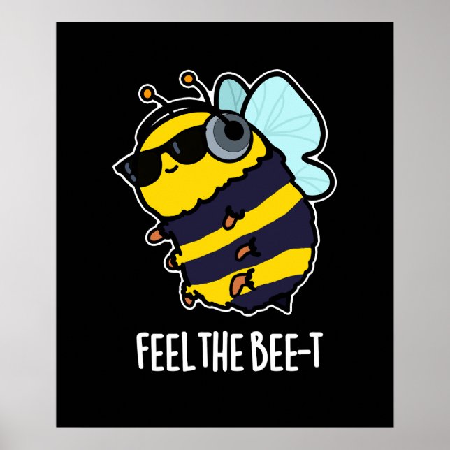Känn Bee-t Funny Bee Pun-Mörken BG Poster (Framsidan)