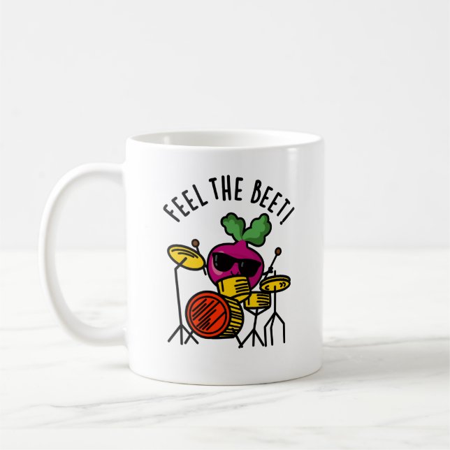 Känn Beet Funny Veggie Pun Kaffemugg (Vänster)