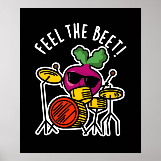 Känn Beet Funny Veggie Pun Mörk BG Poster (Framsidan)