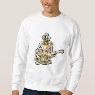 Känn blåsorna - konstnärlig gitarr-design lång ärmad tröja