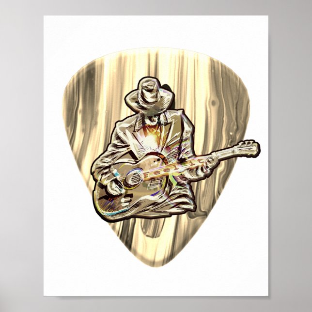 Känn blåsorna - konstnärlig gitarr-design poster (Framsidan)