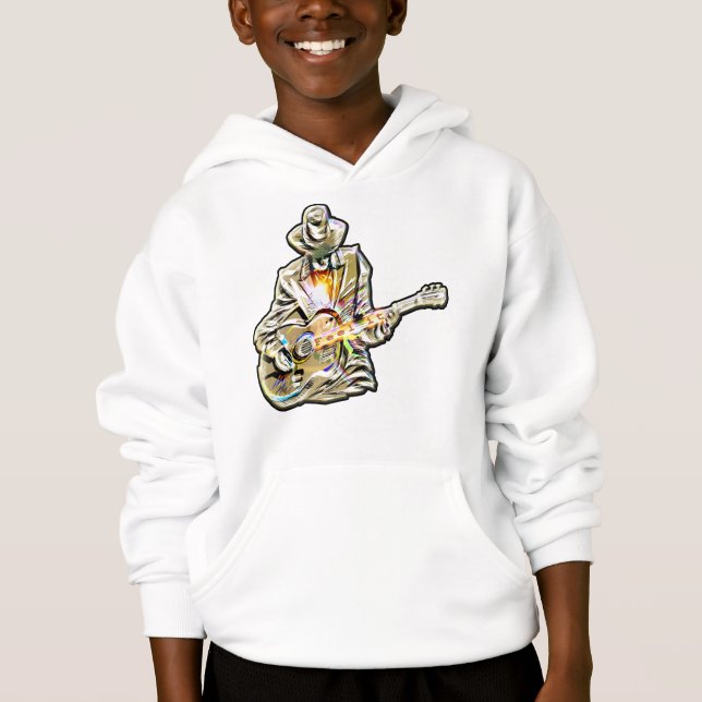 Känn blåsorna - konstnärlig gitarr-design t shirt (Framsida)