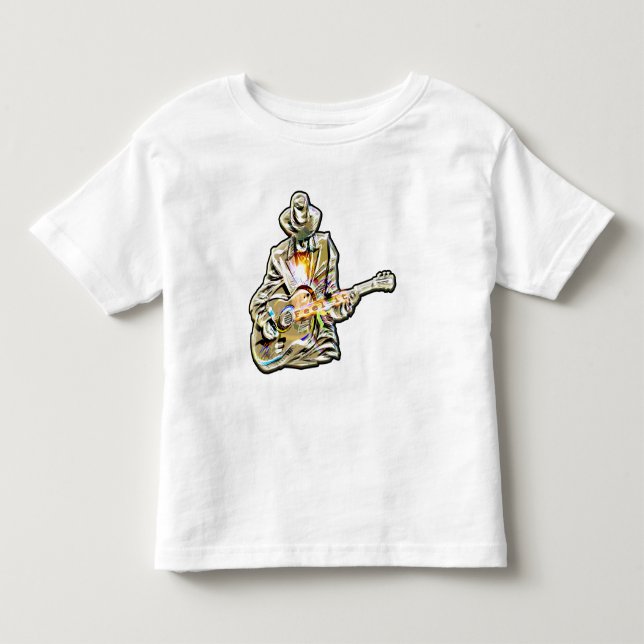 Känn blåsorna - konstnärlig gitarr-design t shirt (Framsida)
