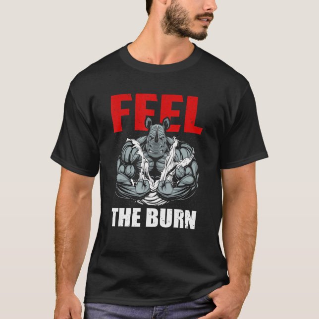 Känn de brinnande kroppsbyggarna t shirt (Framsida)