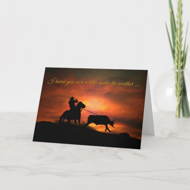 Känn dig bättre, få ett bättre Rustic Funny Cowboy Kort (Framsida)
