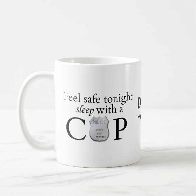 Känn dig trygg ikväll! kaffemugg (Vänster)