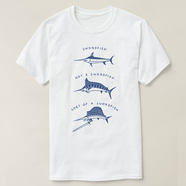 Känn din svärdfisk t shirt (Design framsida)