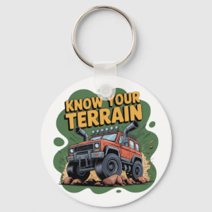 Känn Din Terräng 4x4 Terrängbil Tecknad Film Nyckelring