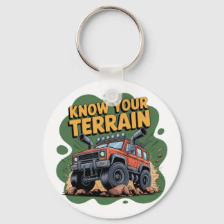Känn Din Terräng 4x4 Terrängbil Tecknad Film Nyckelring