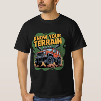 Känn Din Terräng 4x4 Terrängbil Tecknad Film T Shirt