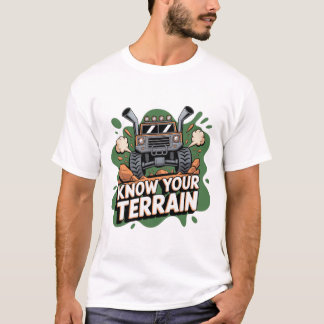 Känn Din Terräng Grön 4x4 Offroad Lastbil Tecknad  T Shirt