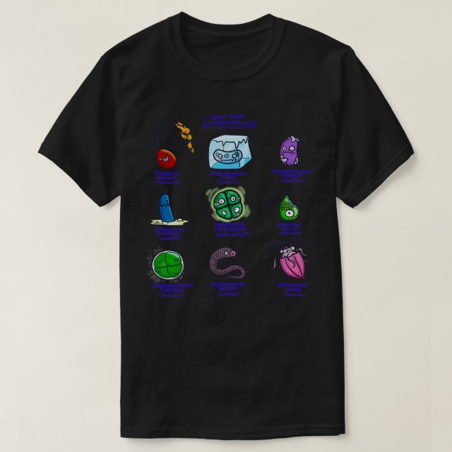 Känn dina extremofiler t shirt (Design framsida)