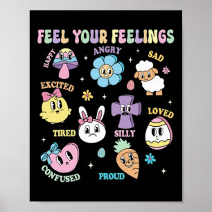 Känn dina känslor för psykisk hälsa, estetisk Påsk Poster
