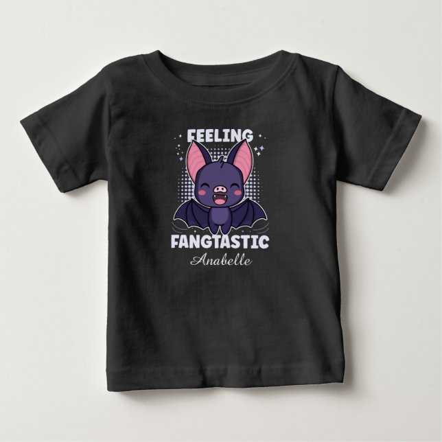Känn fangtastisk | Cute Vampre Fladdermus - Black T Shirt (Framsida)