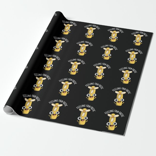 Känn Fantastisk Funny Fläkt Pun Mörk BG Presentpapper (Utrullad)