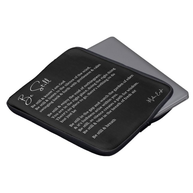 Känn fortfarande svartvit dikt poetry laptop fodral (Framsida topp)