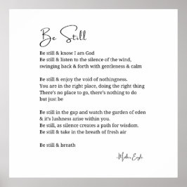 Känn fortfarande till svartvita väggkonst i dikt