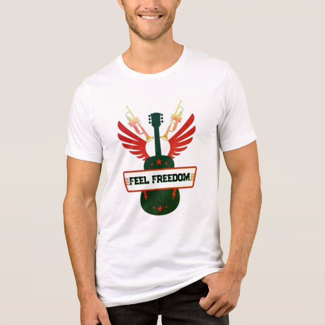 Känn Freedom Music T-Shirt | Freefit Unisex Trible (Framsida)