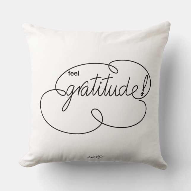 Känn GRATITUDE - djärvt moln Kudde (Framsida)