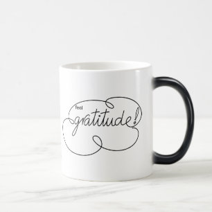 Känn GRATITUDE - djärvt moln Magisk Mugg