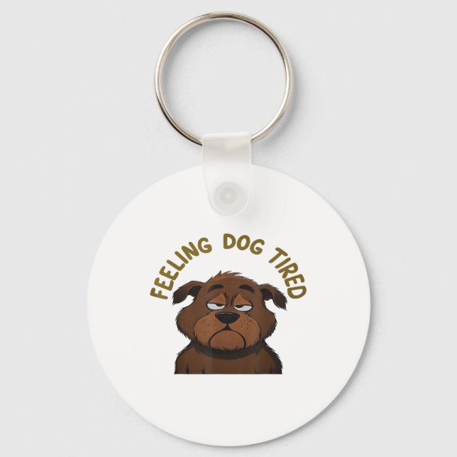 Känn Hund trött Nyckelring (Framsida)