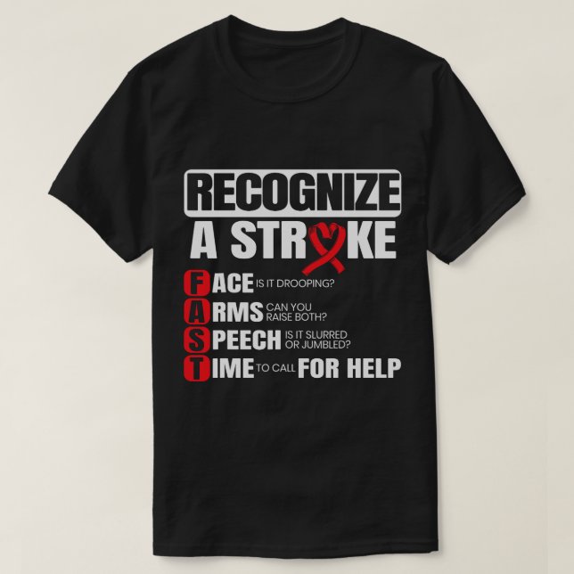 Känn igen ett streck för medvetandegörande av hjär t shirt (Design framsida)