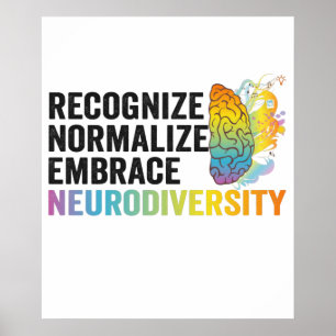 Känn igen normalisera Embrace Neurodiversity ADHD Poster