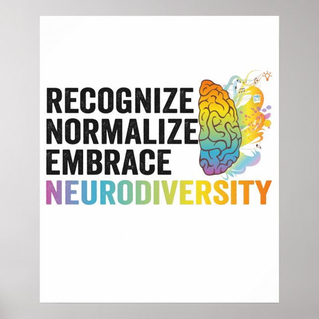 Känn igen normalisera Embrace Neurodiversity ADHD Poster (Framsidan)