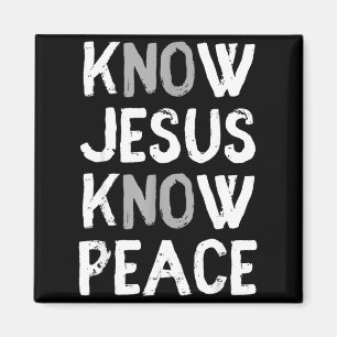 Känn Jesus Känn Fred Jesus Kristet Tro Religiöst Magnet
