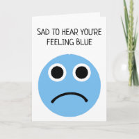 Känn Ledsen Blue Frowning Ansikte Emoji Card