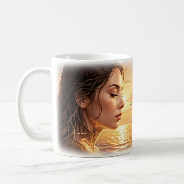 🌅 Känn Ljusets Lugna Gryning Mugg (Vänster)
