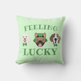 Känn Lucky St patricks day Hund Ansikte Kudde