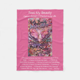 Känn min Dikt av cancer Rosa Angel Soft Blanket Fleecefilt