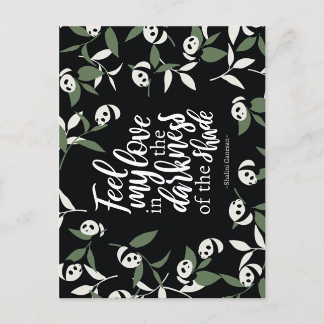 Känn min kärlek i skuggans mörker Black Vykort (Framsida)