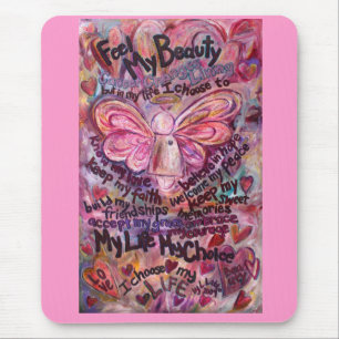 Känn min Rosa Cancer Angel Mousepad Musmatta