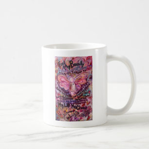 Känn min skönhet Rosa Cancer Angel Kaffemugg