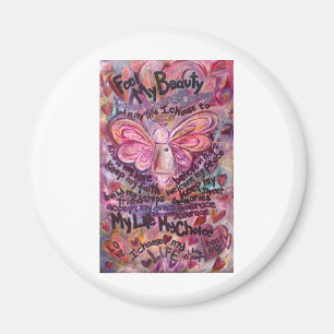 Känn min skönhet Rosa Cancer Angel Magnet