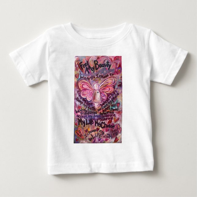 Känn min skönhet Rosa Cancer Angel T Shirt (Framsida)