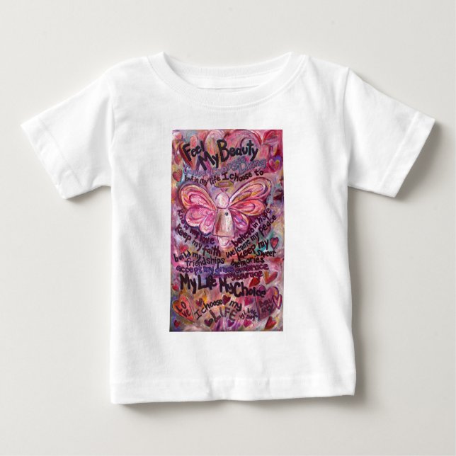 Känn min skönhet Rosa Cancer Angel T Shirt (Framsida)