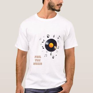 Känn musiken - Retro Vinyl Art T Shirt