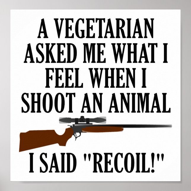Känn Recoil Funny Hunting Poster (Framsidan)