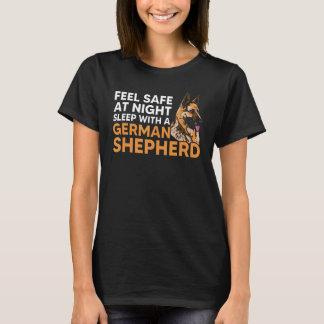 Känn Säker vid nattsömn med tysk Shepherd Hund T Shirt