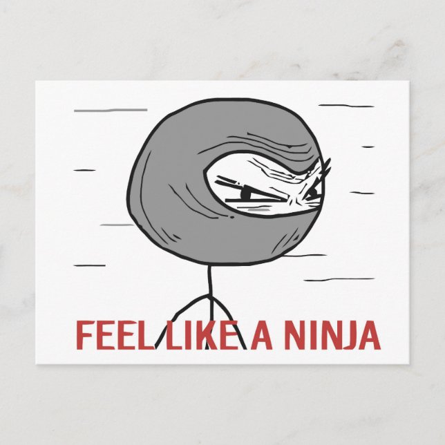 Känn som en Ninja Vykort (Framsida)