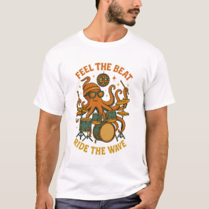 Känn takten åttabent trumma Retro 70-tal Disco t-s T Shirt