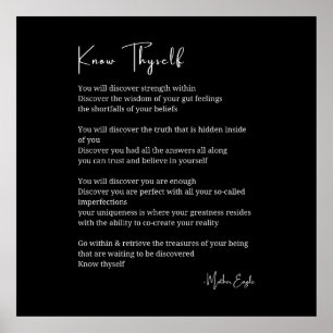 Känn till att själva inspirerande dikt poster