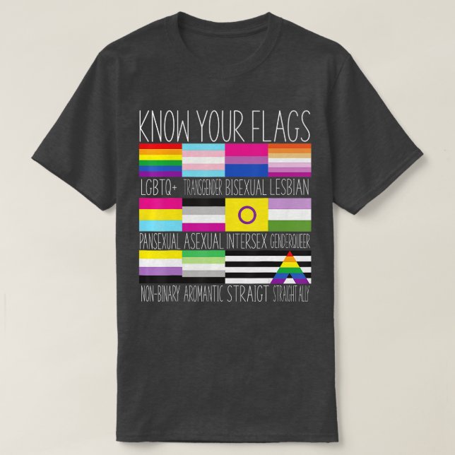Känn till din Flaggor-HBTTQ+ Gay pride Flagga Tran T Shirt (Design framsida)
