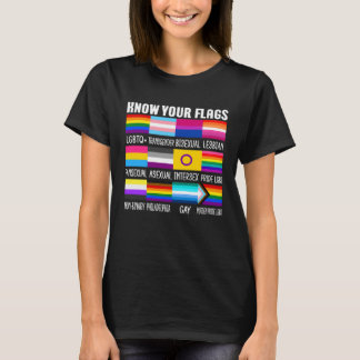 Känn till din Flaggor-HBTTQ+ Gay pride Flagga Tran T Shirt
