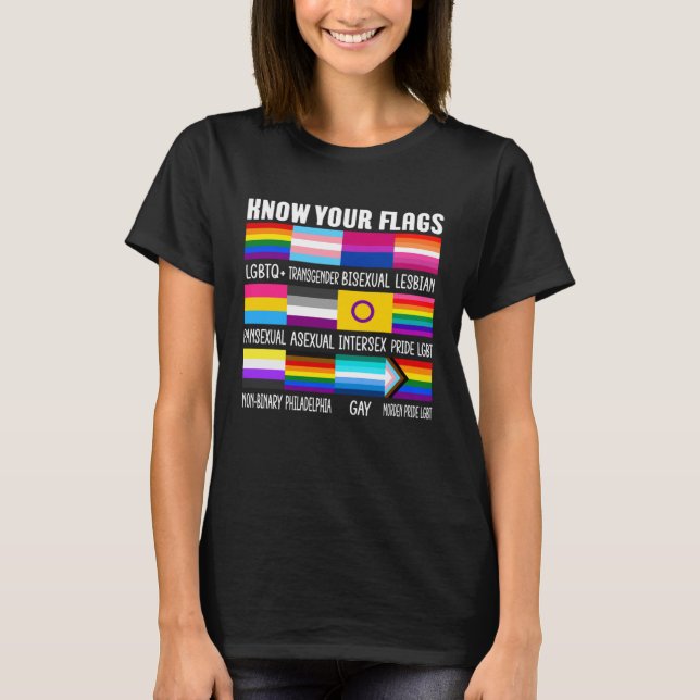 Känn till din Flaggor-HBTTQ+ Gay pride Flagga Tran T Shirt (Framsida)