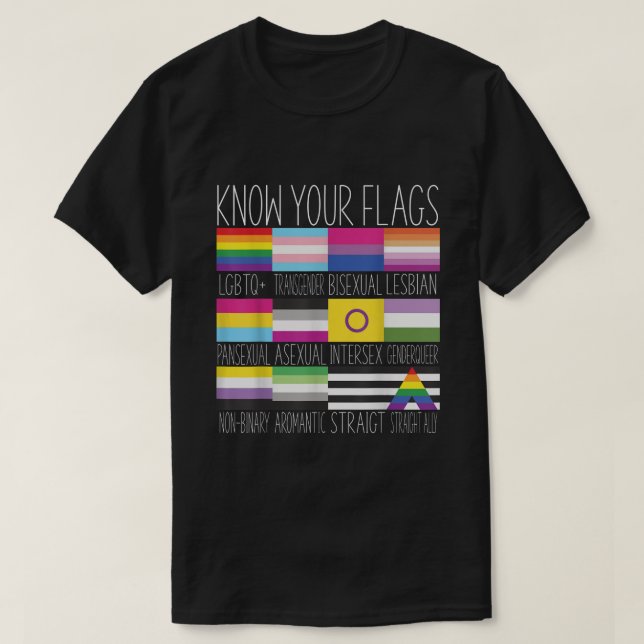 Känn till din Flaggor-HBTTQ+ Gay pride Flagga Tran T Shirt (Design framsida)