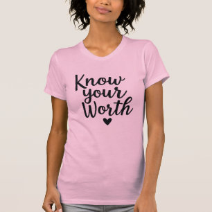 Känn till din värd - Rosa Script Glitter T Shirt